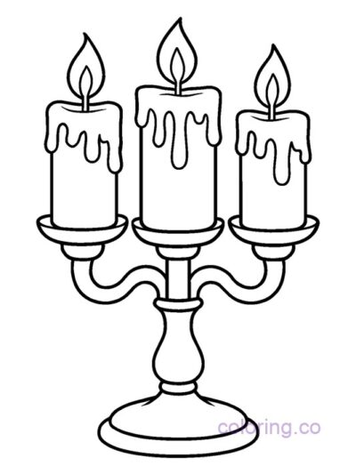 Candelabra Coloring Page for Preschool