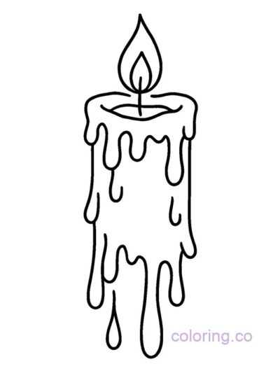 Melting Candle Coloring Page