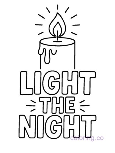 Light the Night Candle Coloring Page
