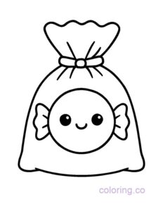 Kawaii Candy Bag Coloring Page | Coloring.co