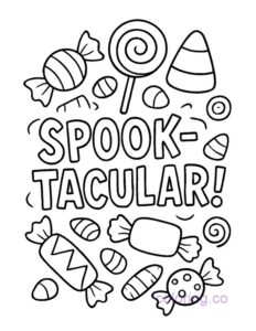 Spooktacular Candy Coloring Page | Coloring.co