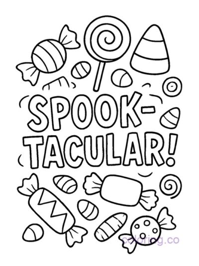 Spooktacular Candy Coloring Page
