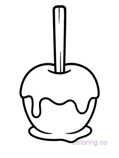 Caramel Apple Coloring Page