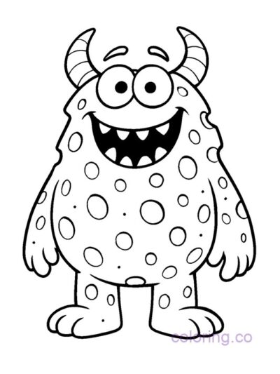 Fun Cartoon Cheese Monster Coloring Page for Kids