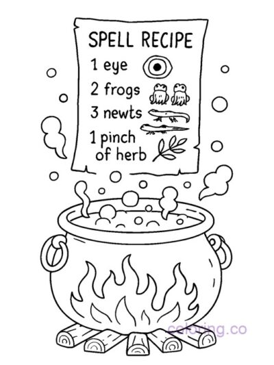 Magical Cauldron Coloring Page