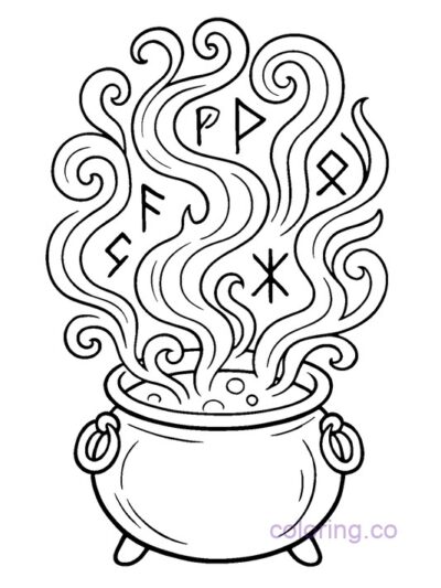 Cauldron With Swirling Magical Smoke