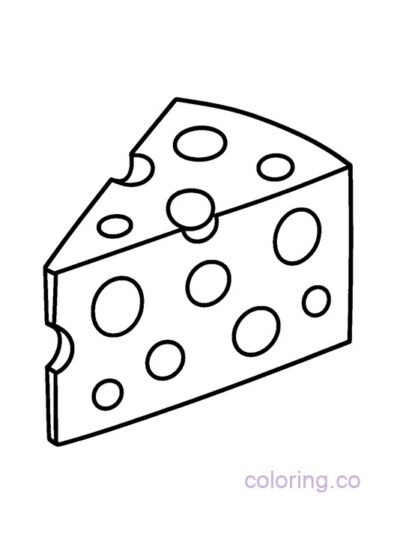 Fun Cheese with Holes Coloring Page for Preschoolers