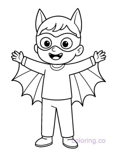 Fun Bat-Themed Coloring Page