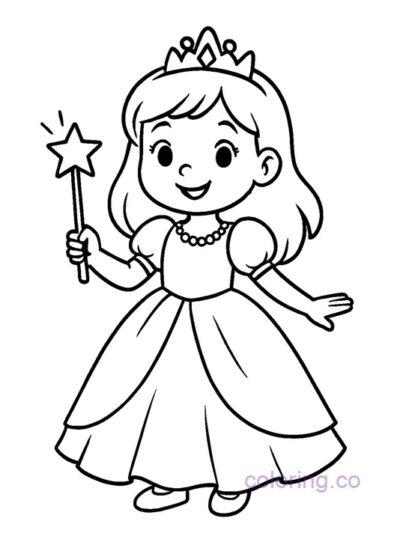 Charming Princess Coloring Page