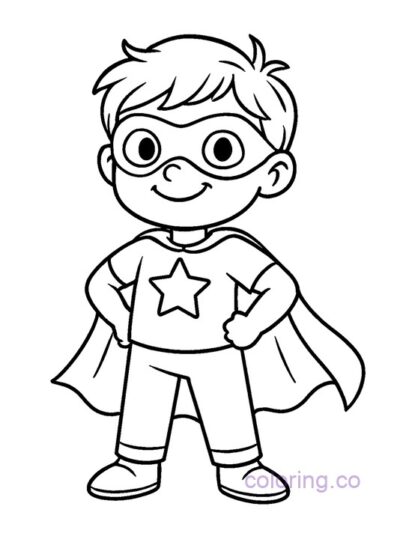 Superhero Child Coloring Page for Preschool Fun