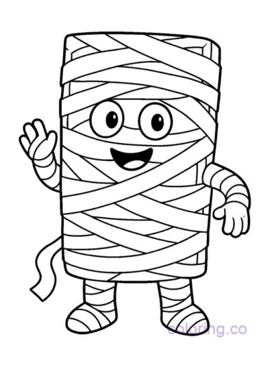 Fun Mummy Chocolate Bar Coloring Page