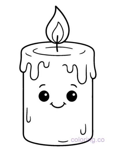 Cute Chunky Candle Coloring Page