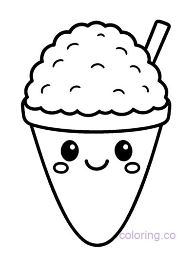 Chunky Snow Cone Coloring Page for Preschool Fun