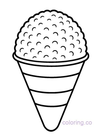 Fun Snow Cone Coloring Page for Preschoolers