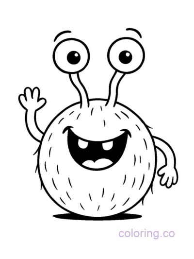 Adorable Monster Coloring Page for Kids