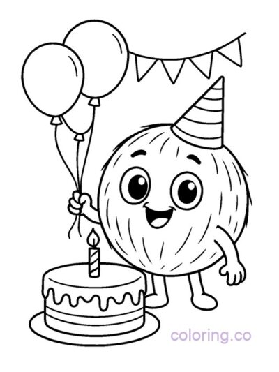 Coconut's Birthday Party Coloring Page for Kids