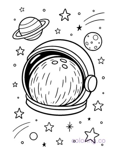 Coconut in Space Coloring Page for Kids