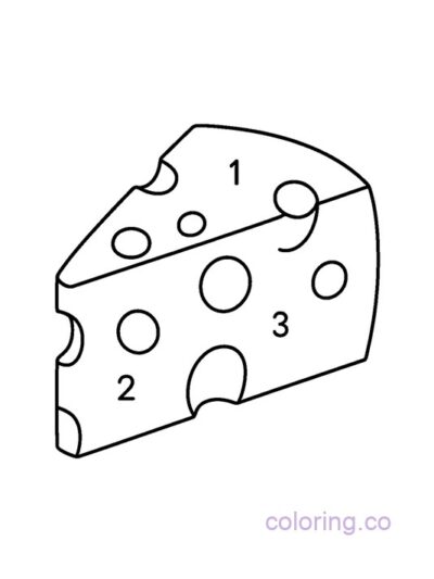 Color by Number Cheese for Preschoolers
