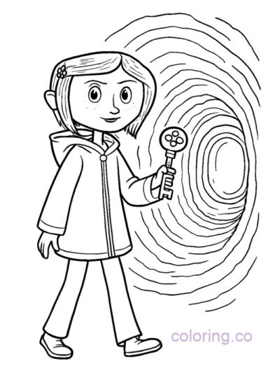 Coraline and the Key Coloring Page