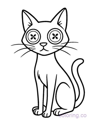 Coraline’s Cat Coloring Page