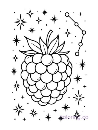 Cosmic Blackberry Zodiac Coloring Page