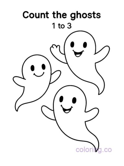 Preschool Ghost Counting Coloring Page