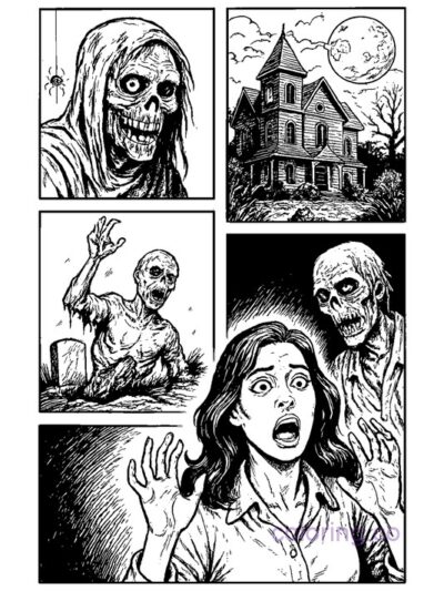 Creepshow Horror Comic Coloring Page
