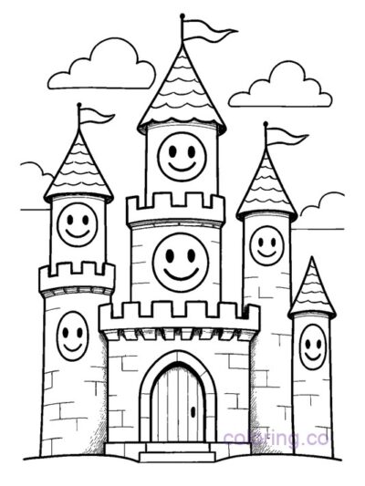Creepy Castle Coloring Page