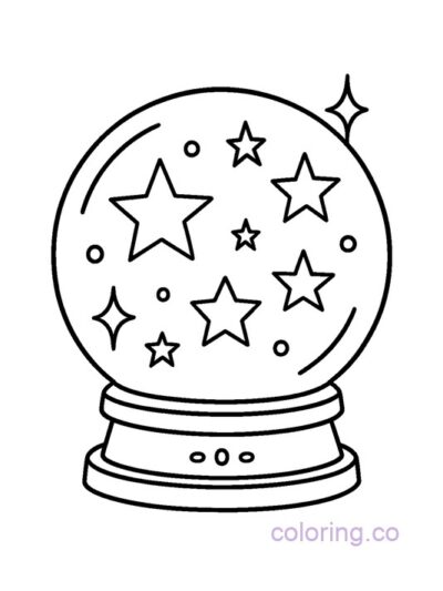 Magical Crystal Ball Coloring Page