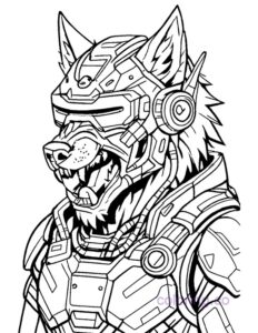 Cyberpunk Werewolf Mask Coloring Page | Coloring.co