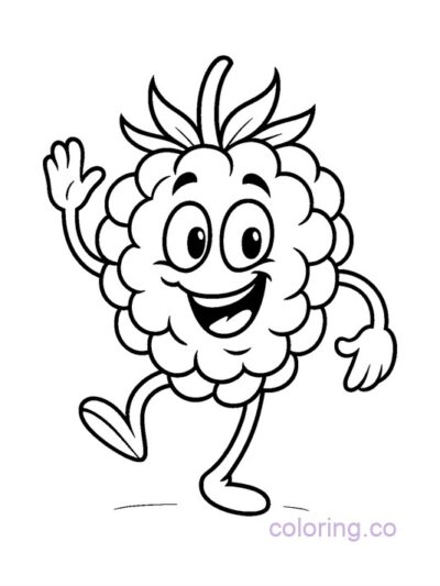 Dancing Blackberry Cartoon Coloring Page