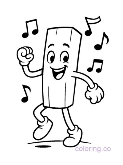 Dancing French Fry Coloring Page for Preschool Fun