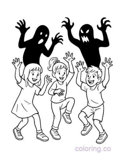 Dancing Shadows Fun Coloring Page