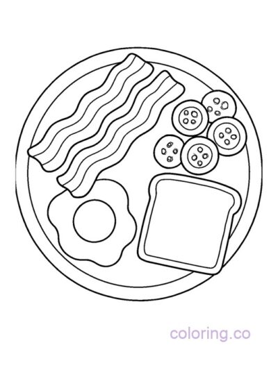 Create Your Own Breakfast Plate Coloring Page