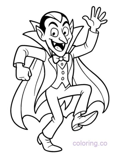 Silly Dancing Dracula Coloring Page