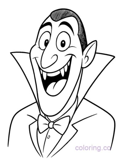 Goofy Dracula Coloring Page