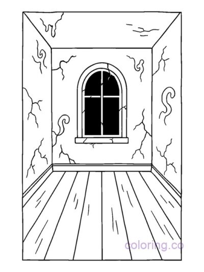 Haunted Room Coloring Page