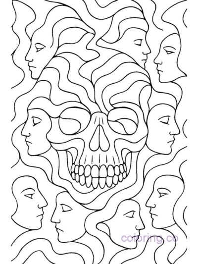 Intriguing Skull Illusion Coloring Page