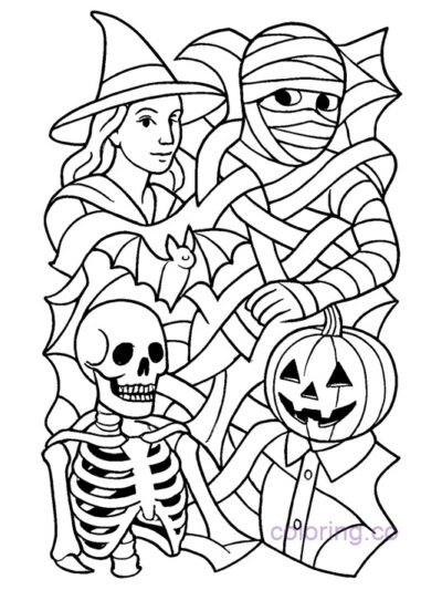 Escher-Inspired Halloween Costume Coloring Page