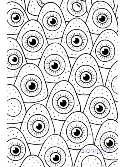 Fun Eyeball Gumdrops Pattern Coloring Page
