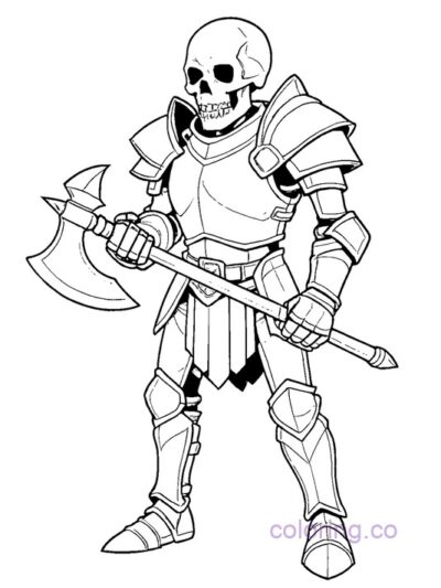 Fantasy Skeleton Warrior Coloring Page