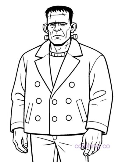 Fashionable Frankenstein Coloring Page