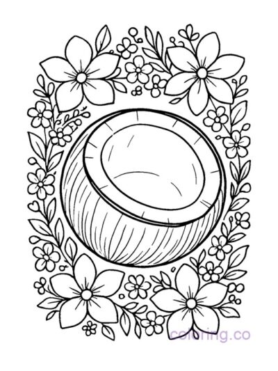 Coconut Coloring Pages