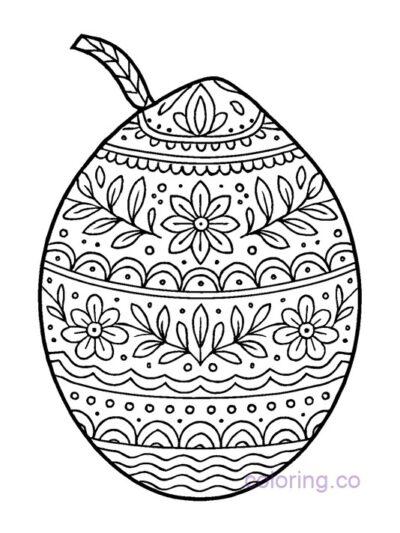 Intricate Folk Art Coconut Coloring Page for Adults