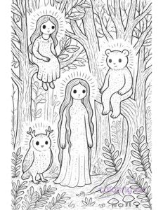 Enchanting Forest Spirit Coloring Page | Coloring.co