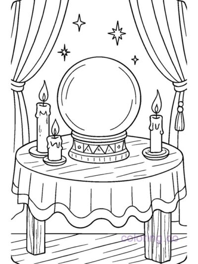 Crystal Ball Coloring Page