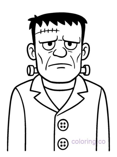 Cute Frankenstein Coloring Page