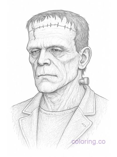 Frankenstein's Monster Detailed Coloring Page