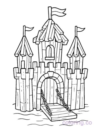 Whimsical French Fry Castle Coloring Page