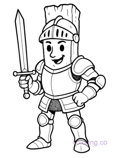 French Fry Knight Coloring Page for Kids